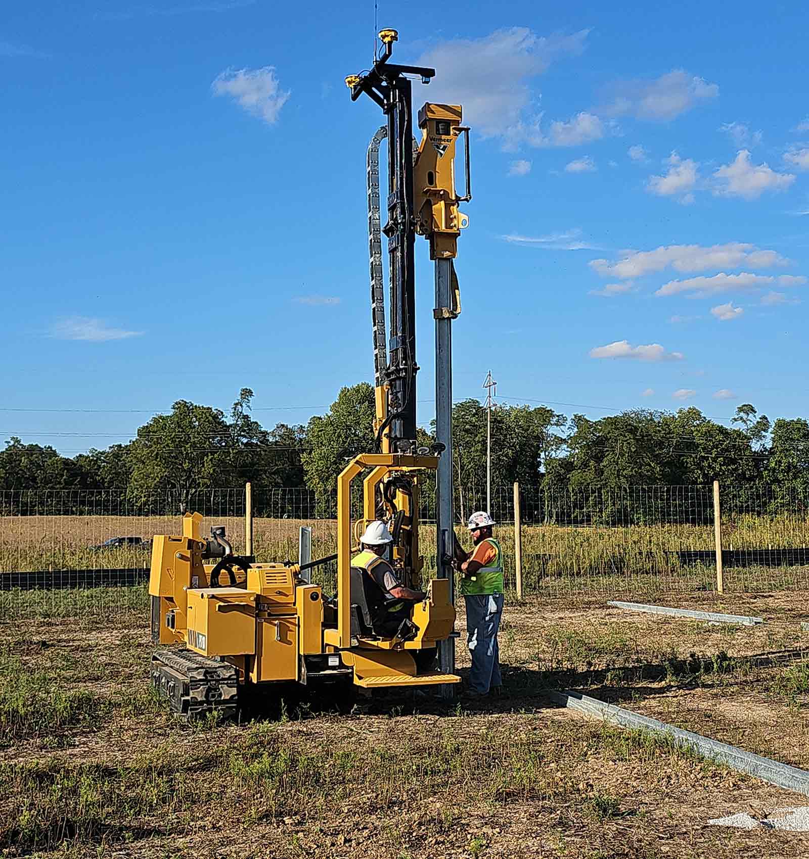 view one of solar pile driving machine