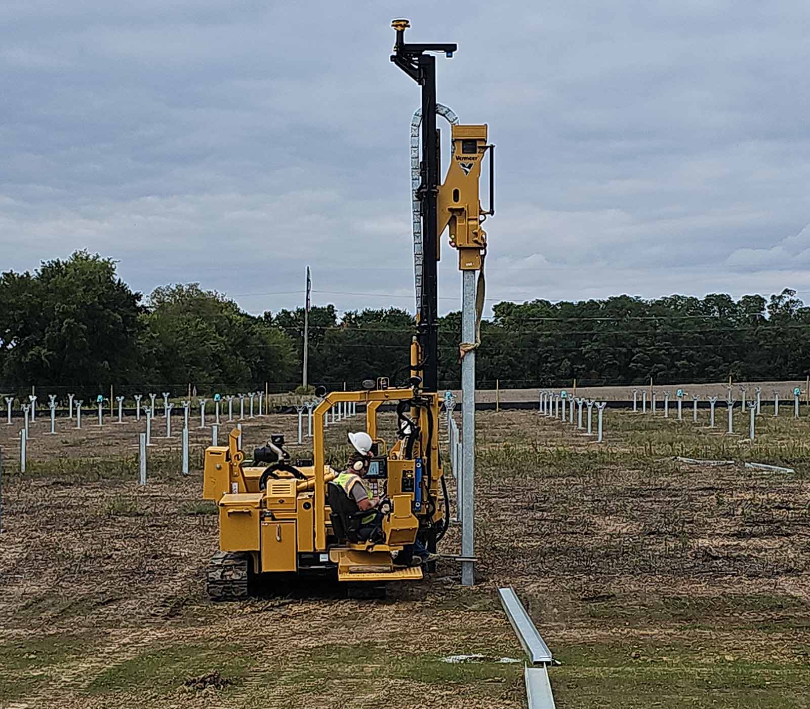 view six of solar pile driving machine