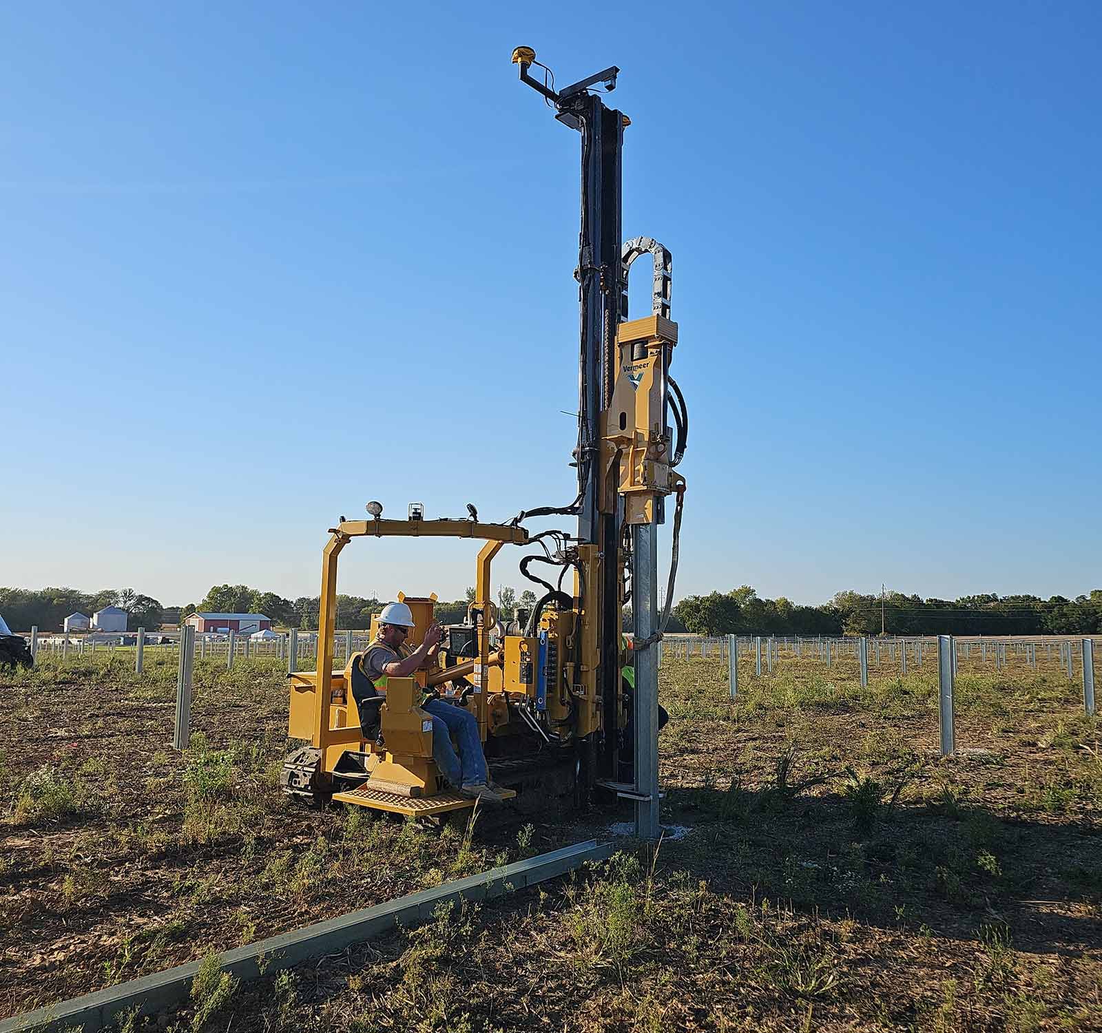 view seven of solar pile driving machine