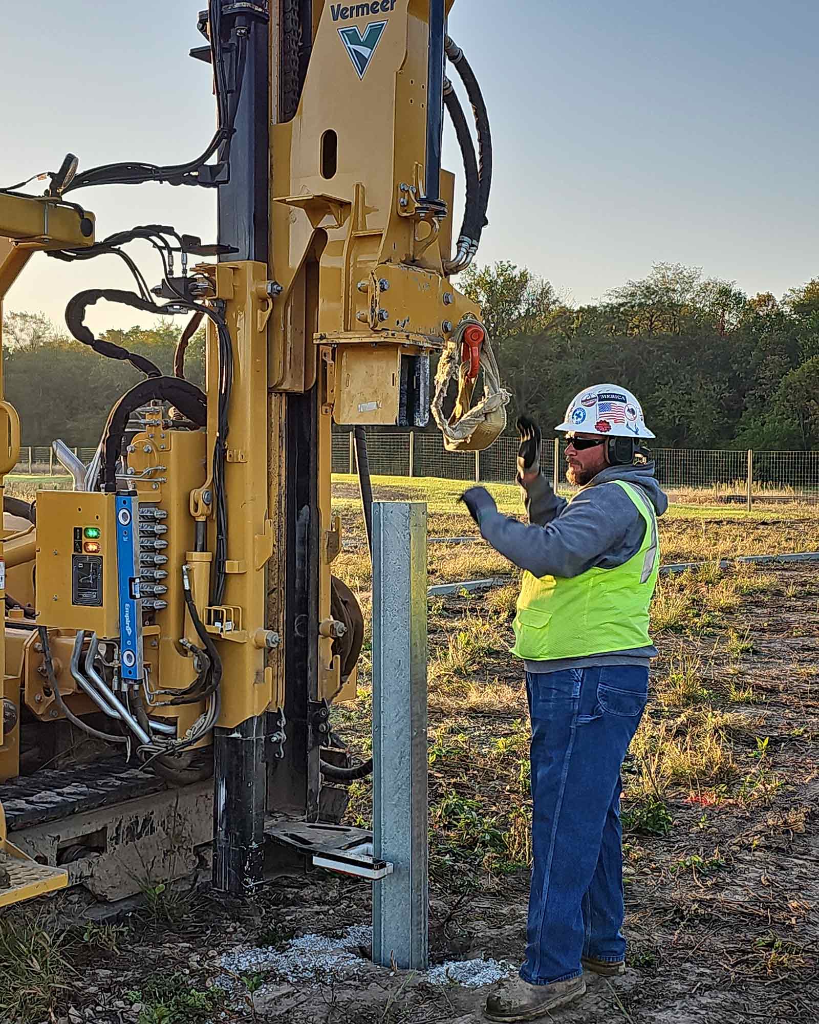 view nine of solar pile driving machine